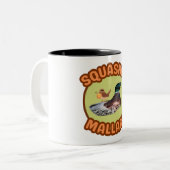 ひげを生やした野鳥観察スクアッシュマラード ツートーンマグカップ (正面左)