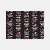 ひげを生やした龍が大好きな女の子が髭を生やした フリースブランケット (正面(横))