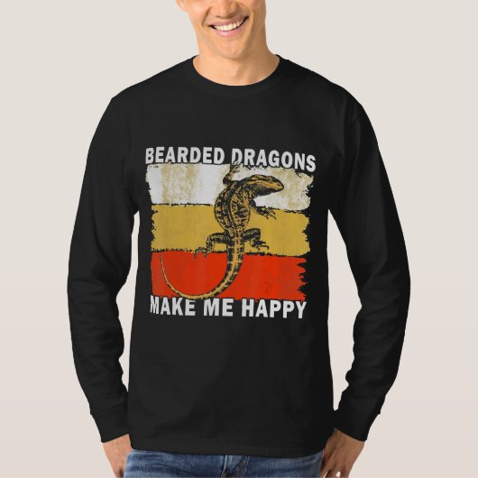 ひげを生やした龍が私を幸せにする Tシャツ (正面)