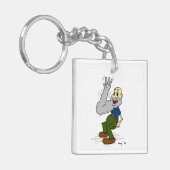 ひげアクリルキーチェーンを振る老人 キーホルダー (正面左)