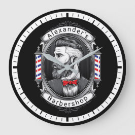 ひげエレガントた男の薄い体 ラージ壁時計