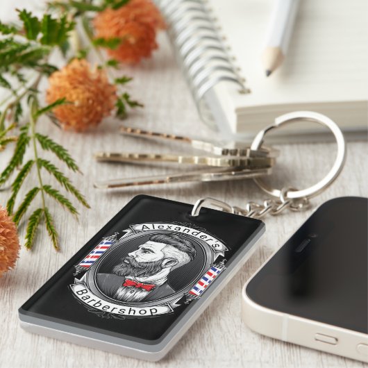 ひげエレガントひげを生やした男 キーホルダー (正面右)