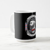 ひげエレガントひげ男のバーバーショップロゴ コーヒーマグカップ (正面左)