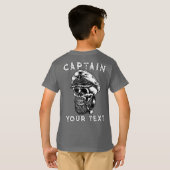 ひげカスタマイズ付き船長スカル喫煙パイプ Tシャツ (裏面フル)