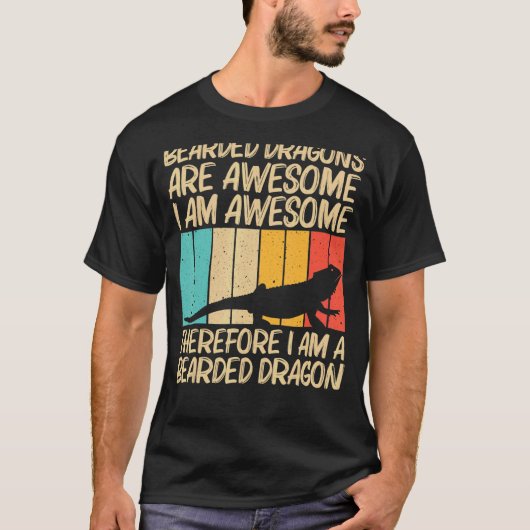 ひげカッコいいひげ竜男性へ女の爬虫類トカゲ Tシャツ (正面)
