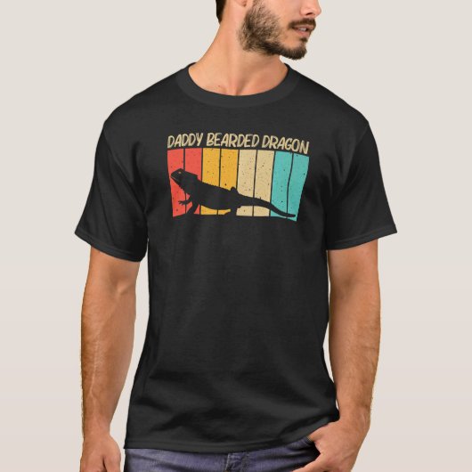 ひげカッコいいひげ龍男性へ少年たち爬虫類トカゲ Tシャツ (正面)