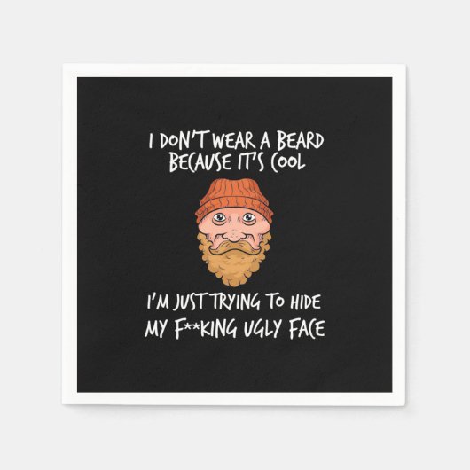 ひげカッコいい スタンダードカクテルナプキン (正面)