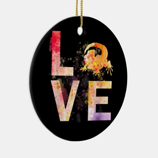 ひげカラフルドラゴン母ギフトひげドラゴン セラミックオーナメント (右)