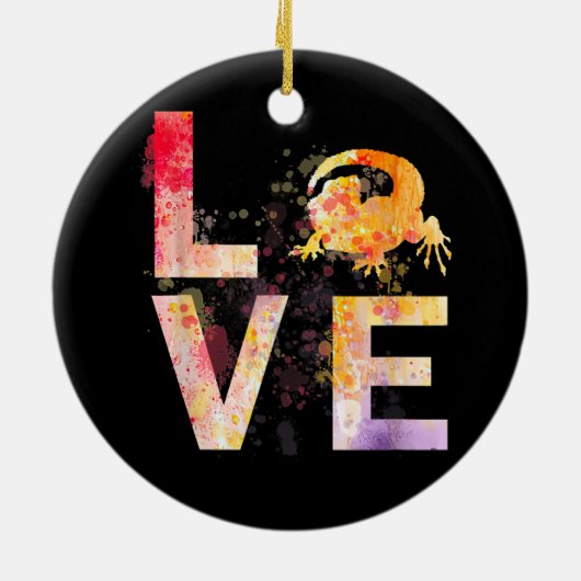 ひげカラフルドラゴン母ギフトひげドラゴン セラミックオーナメント (裏面)