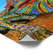 ひげカラフル付きドラゴンポスター – 10インチx 8インチ ポスター (角)