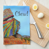 ひげカラフル付きドラゴン1/2折りキッチンタオル キッチンタオル (四つ折り)