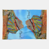 ひげカラフル付きドラゴン1/2折りキッチンタオル キッチンタオル (横)