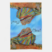 ひげカラフル付きドラゴン1/2折りキッチンタオル キッチンタオル (縦)