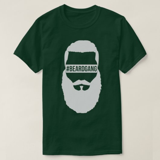 ひげガング完全ひげ白 Tシャツ (デザイン正面)