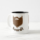 ひげクラブのパタパタ付きひげマグ ツートーンマグカップ (正面左)