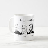 ひげクラブマグを持つ大統領 コーヒーマグカップ (正面左)