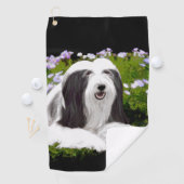 ひげコリー絵画ズ – かわいいオリジナルドッグアート ゴルフタオル (インサイチュ)