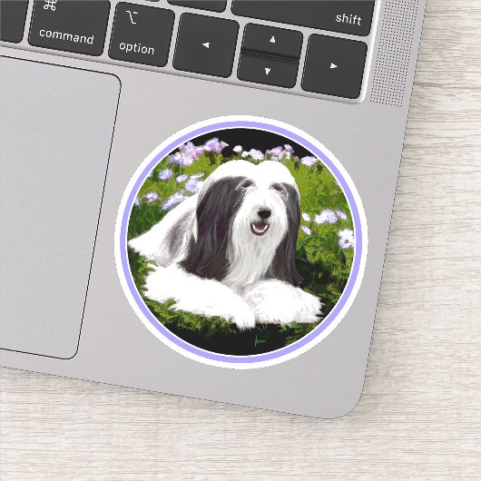 ひげコリー絵画ズ – かわいいオリジナルドッグアート シール (詳細)