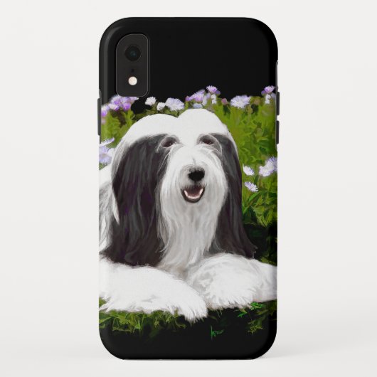 ひげコリー絵画ズ – かわいいオリジナルドッグアート Case-Mate iPhoneケース (裏面)