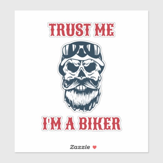 ひげスカル |オートバイ |信頼する私はバイクもしくは自転車に乗る人 シール (シート)