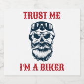 ひげスカル |オートバイ |信頼する私はバイクもしくは自転車に乗る人 ビールラベル (シングルラベル)