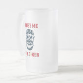 ひげスカル |オートバイ |信頼する私はバイクもしくは自転車に乗る人 フロストグラスビールジョッキ (正面左)