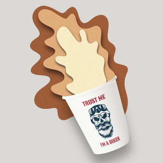 ひげスカル |オートバイ |信頼する私はバイクもしくは自転車に乗る人 紙コップ