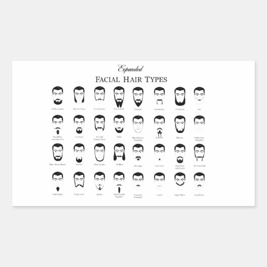 ひげタイスタイリッシュプのステッカー 長方形シール (正面)