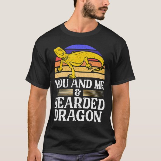 ひげトカゲPogona爬虫類髭ドラゴン Tシャツ (正面)