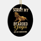 ひげドラゴンかわいいトカゲ食べービー セラミックオーナメント (右)