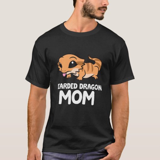 ひげドラゴンマムトカゲ爬虫類母髭D Tシャツ (正面)