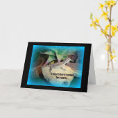 ひげドラゴン誕生日時間 カード (黄色い花)