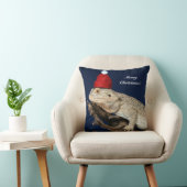 ひげパーソナライズされた付きドラゴンリザード – Santa Hat クッション (椅子)