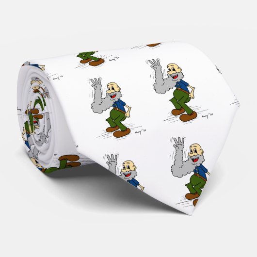 ひげマンガのネクタイを振る老人 ネクタイ (ロール)