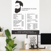 ひげロゴメンズ理容師価格表 ポスター (ホームオフィス)