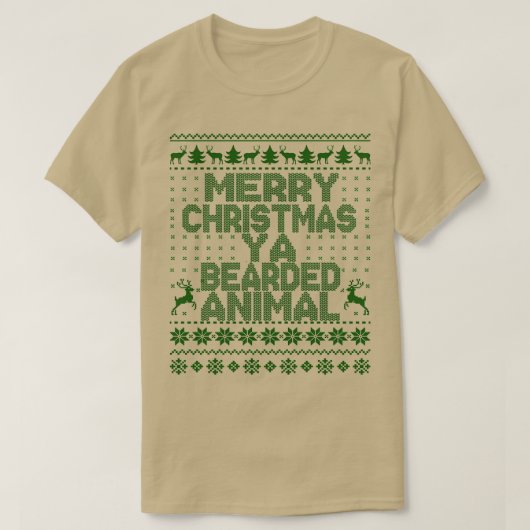 ひげ付きクリスマス Tシャツ (デザイン正面)