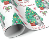 ひげ付きコリドッグクリスマスパターン ラッピングペーパー (ロールコーナー)