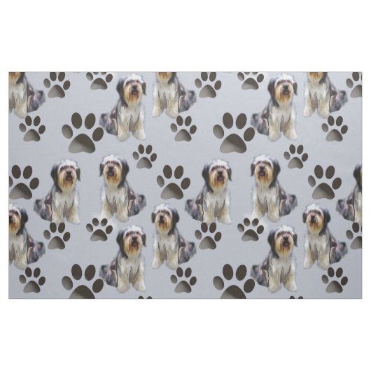 ひげ付きコリーのシームレス生地 ファブリック (ファットクウォーター)