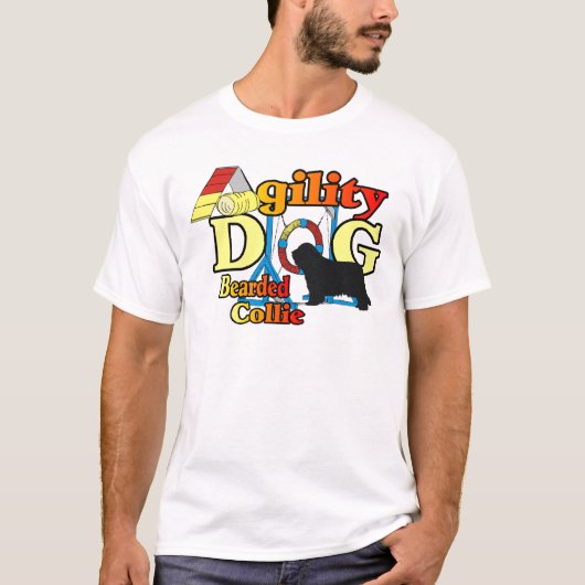 ひげ付きコリーの敏捷性ギフト Tシャツ (正面)