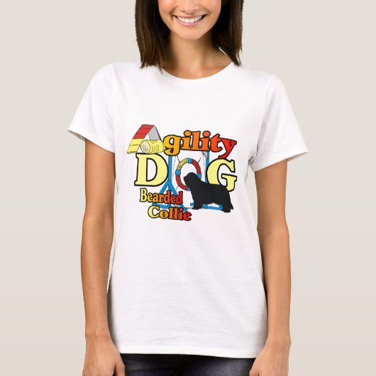 ひげ付きコリーの敏捷性ギフト Tシャツ (正面)