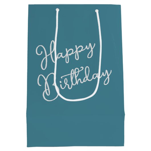 ひげ付きコリーオンフ素朴ェンス誕生日 ミディアムペーパーバッグ (裏面)