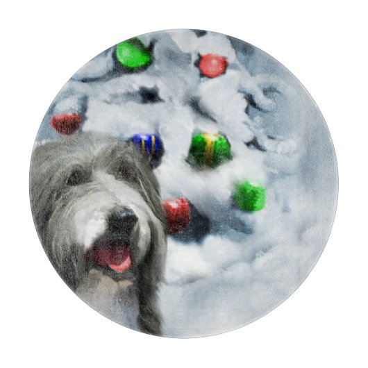 ひげ付きコリークリスマス カッティングボード (正面)