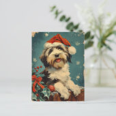 ひげ付きコリークリスマス ポストカード (スタンド正面)