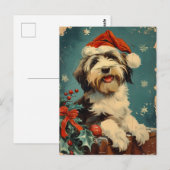 ひげ付きコリークリスマス ポストカード (正面/裏面)