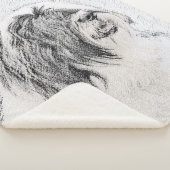 ひげ付きコリースケッチ – かわいいオリジナルドッグアート シェルパブランケット (3/4)