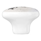 ひげ付きコリースケッチ – かわいいオリジナルドッグアート セラミックノブ (側面)