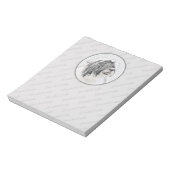 ひげ付きコリースケッチ – かわいいオリジナルドッグアート ノートパッド (回転)