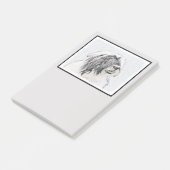 ひげ付きコリースケッチ – かわいいオリジナルドッグアート ポストイット (アングル)