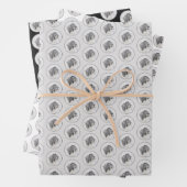 ひげ付きコリースケッチ – かわいいオリジナルドッグアート ラッピングペーパーシート (インサイチュ)