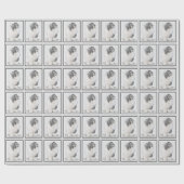 ひげ付きコリースケッチ – かわいいオリジナルドッグアート ラッピングペーパー (フラット)